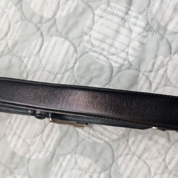 Fossil Black Leather Belt with Silver Metal Ornaments and Buckle Size L main image 12